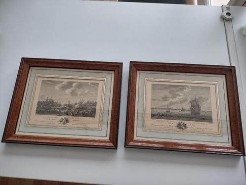 2 Gravures van Nicolas Ozanne (zie foto’s & omschrijving), Antiek en Kunst, Kunst | Etsen en Gravures, Ophalen