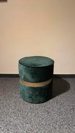 Groen rond velvet zitje / poef, Huis en Inrichting, Zetels | Voetbanken en poefs, Ophalen, Minder dan 50 cm, Minder dan 50 cm