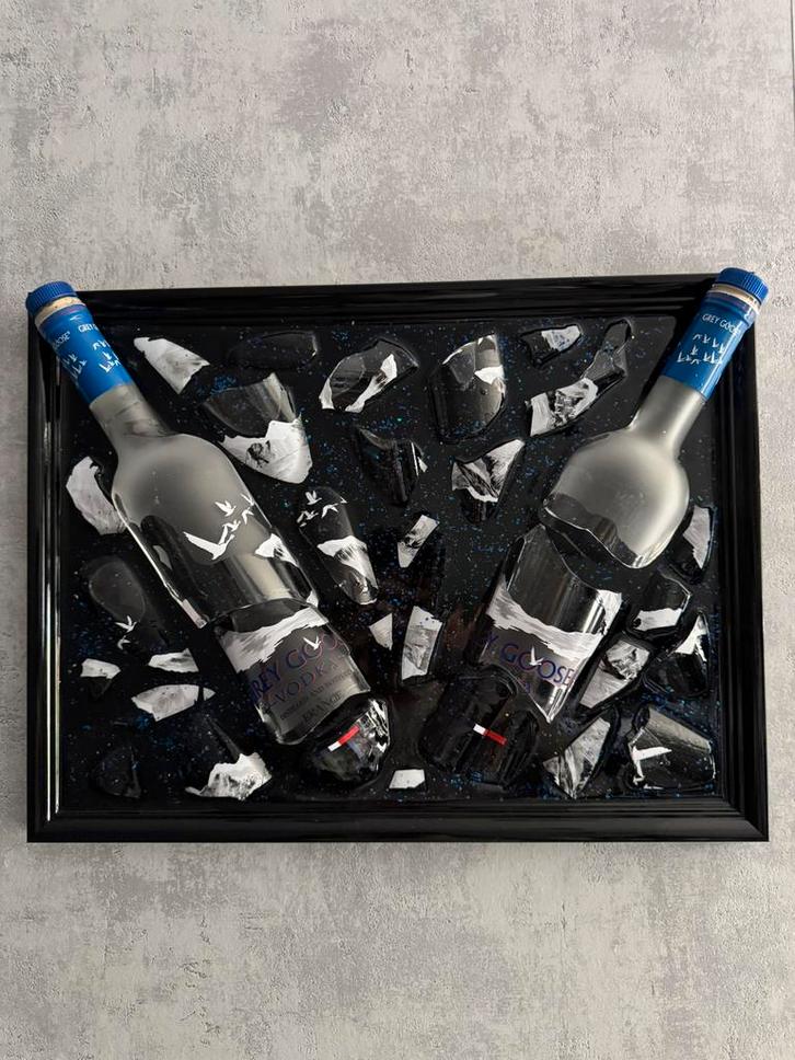 Uniek Grey Goose kunstwerk, Huis en Inrichting, Woonaccessoires | Schilderijen, Tekeningen en Foto's, Nieuw, Overige typen, Oorspronkelijke maker