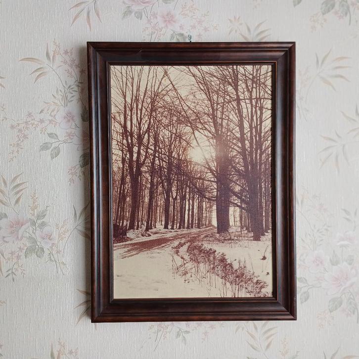 Reproduction  « Sous-bois en hiver », Antiquités & Art, Art | Peinture | Classique, Enlèvement ou Envoi