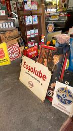 Esso oude garage reclame blikken, Verzamelen, Reclamebord, Gebruikt, Ophalen of Verzenden