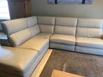 Mooi echt lederen hoeksalon met elektrische relax, beige, Huis en Inrichting, Ophalen, Gebruikt, Leer, Modern