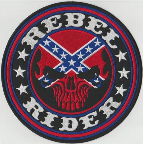 Rebel Rider Skull stoffen opstrijk patch embleem #13, Motos, Accessoires | Autre, Neuf, Envoi
