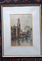 2 lithographies encadrées : Jan Goethals : Bruges (1916 - 19, Enlèvement ou Envoi