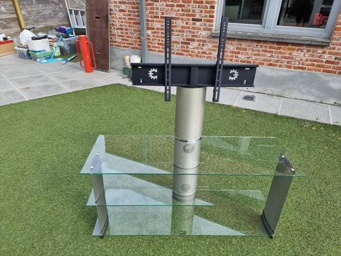 Glazen TV-meubel, Huis en Inrichting, Kasten |Televisiemeubels, Zo goed als nieuw, 100 tot 150 cm, 100 tot 150 cm, 25 tot 50 cm