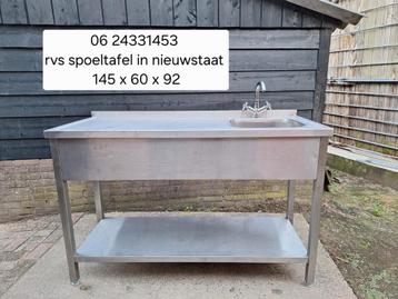 Schitterende rvs spoeltafel met Quick loc kraan  beschikbaar voor biedingen