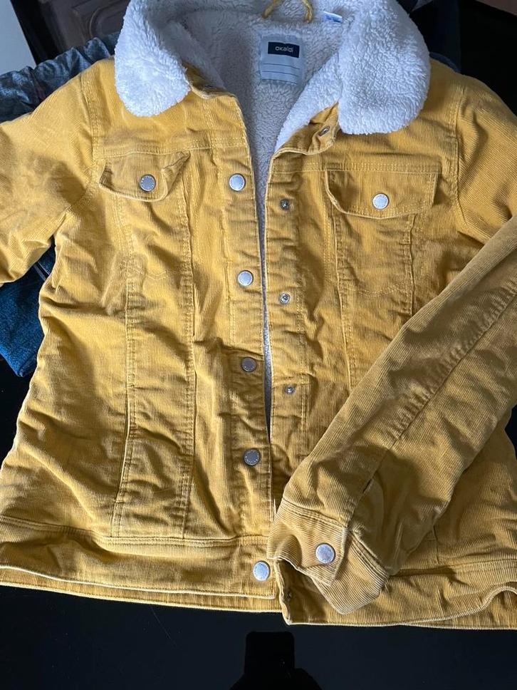 Veste d’hiver Okaïdi - taille 12 ans - unisexe., Kleding | Heren, Jassen | Winter, Zo goed als nieuw, Geel, Ophalen
