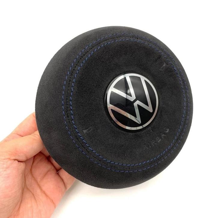 Volkswagen alcantara airbag cover blauw chrome Golf R, Auto-onderdelen, Besturing, Volkswagen, Nieuw, Ophalen of Verzenden