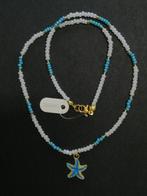 Ketting rocailles met blauwe zeester, Handtassen en Accessoires, Kettingen, Met hanger, Kunststof, Blauw, Nieuw