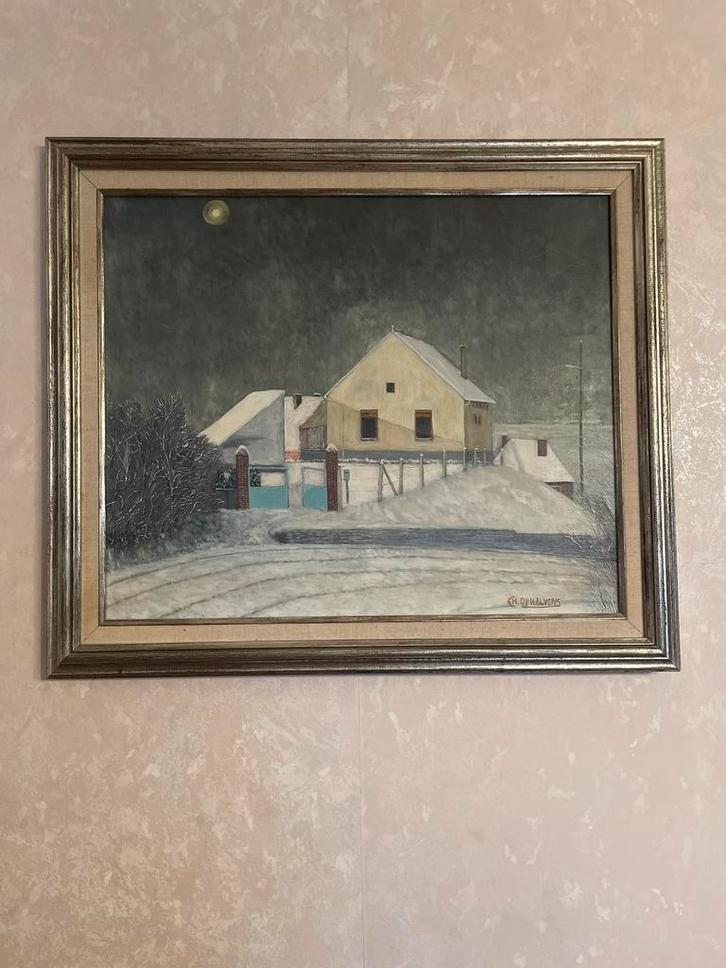 Schilderij van de Lotsestraat (Beersel), Antiek en Kunst, Kunst | Schilderijen | Klassiek, Ophalen