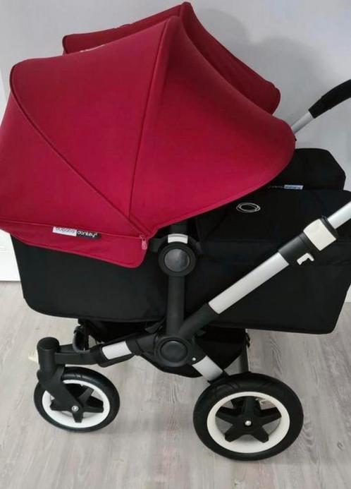 Bugaboo donkey 2 Twin zwart/red zo goed als nieuw, Kinderen en Baby's, Kinderwagens en Combinaties, Zo goed als nieuw, Bugaboo