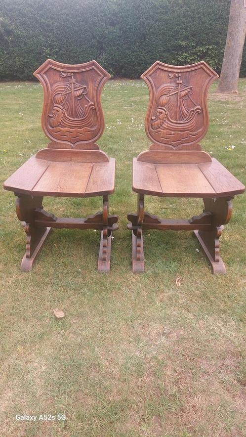 Twee prachtige scheepsstoelen., Antiek en Kunst, Antiek | Meubels | Stoelen en Sofa's, Ophalen