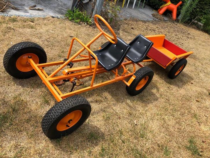 Go-kart oranje retro, vintage, Kinderen en Baby's, Speelgoed | Buiten | Voertuigen en Loopfietsen, Gebruikt, Trapvoertuig, Ophalen