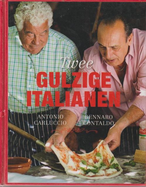 Boek - Twee gulzige Italianen - Antonio Carluccio en..., Boeken, Kookboeken, Ophalen of Verzenden