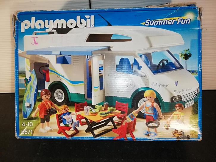 BXL  PLAYMOBIL Summer Fun 6671 Voiture de camping, Kinderen en Baby's, Speelgoed | Playmobil, Gebruikt, Ophalen of Verzenden