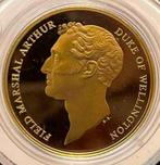 14k gouden munten Duke of WELLINGTON Waterloo 1815-2015, Ophalen, Setje, Goud, Goud