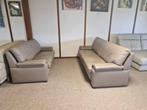 TAUPE BUFFELLEDEREN SALON 3 EN 2 ZIT, Huis en Inrichting, Ophalen, Gebruikt, Leer