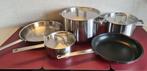 Batterie de casseroles/poêles 'Cookware/Smeg' - 5 pièces, Neuf, Inox, Enlèvement, Plaque céramique