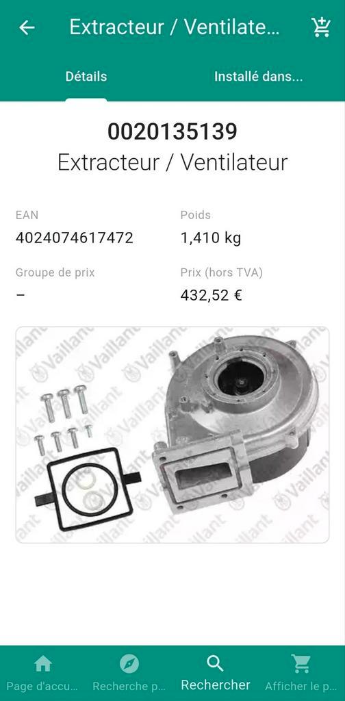 Ventilator Vaillant ecoTEC Plus VCW 376, VC 356, Verzamelen, Overige Verzamelen, Nieuw, Ophalen of Verzenden