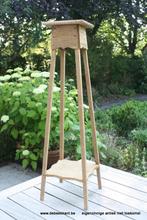 Retro vintage antieke oude eiken plantenstaander opgekuist, Ophalen of Verzenden