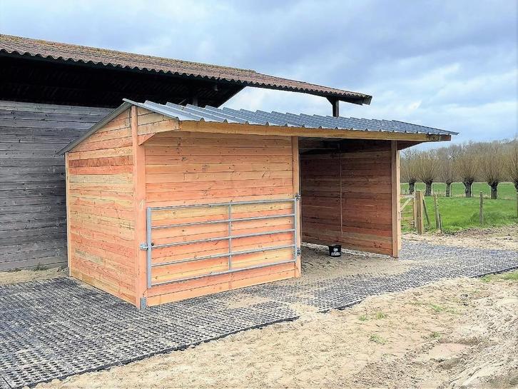 Schuilhok 3x6m met voorwand Links of Rechts., Dieren en Toebehoren, Stalling en Weidegang, Stalling, Weidegang, 2 of 3 paarden of pony's