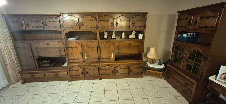 Wandkasten met tafel en 6 stoelen, Huis en Inrichting, Complete eetkamers, Ophalen