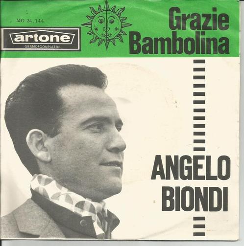 Angelo Biondi - Grazie   - 1963 -, Cd's en Dvd's, Vinyl Singles, Single, Pop, 7 inch, Ophalen of Verzenden