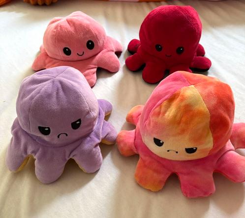 Octopus emotie knuffel omkeerbaar 4 knuffels PERFECTE STAAT, Kinderen en Baby's, Speelgoed | Knuffels en Pluche, Zo goed als nieuw