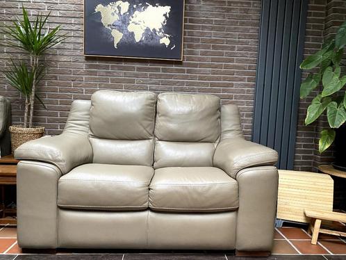 Lederen Zetel - 2 zitplaats, Huis en Inrichting, Zetels | Zetels, Zo goed als nieuw, Rechte bank, Tweepersoons, 150 tot 200 cm