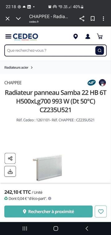 radiateur eau chaude 500×700 neufs, Enlèvement, Neuf, Radiateur