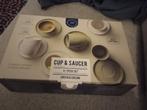 6 groene tassen/schoteltjes Table Talks -spaaractie Delhaize, Envoi, Comme neuf, Assiettes(s)