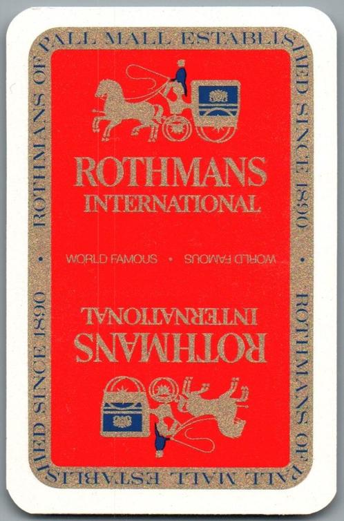 speelkaart - LK12389 - Rothmans, Verzamelen, Speelkaarten, Jokers en Kwartetten, Zo goed als nieuw, Speelkaart(en), Verzenden