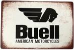 Metalen BUELL AMERICAN MOTORCYCLES vintage look wandplaat, Motoren, Ophalen of Verzenden, Nieuw