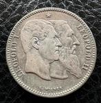Deux francs Léopold II (1830/1880), Timbres & Monnaies, Monnaies | Belgique, Enlèvement ou Envoi, Argent, Argent