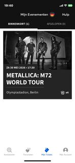 Metallica M72 World tour, Tickets en Kaartjes, Concerten | Rock en Metal, Mei
