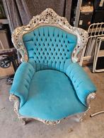 Vintage zetel blauw, Antiek en Kunst, Ophalen