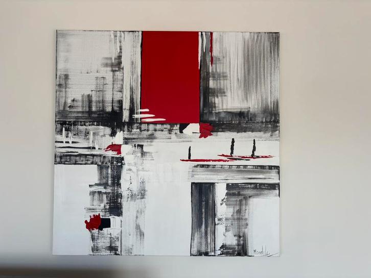 Mondeli schilderij de haven, Antiek en Kunst, Kunst | Schilderijen | Abstract, Ophalen