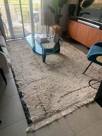 Tapis moderne mèches franges style Berbere 200x300cm, Enlèvement, Utilisé, Beige