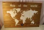 Belle carte du monde en bois « Carte du monde » - 78x55, Comme neuf, Enlèvement ou Envoi