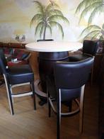 Mooie houten wijnvat tafel en stoelen, Ophalen, Gebruikt, Vier personen, Rond