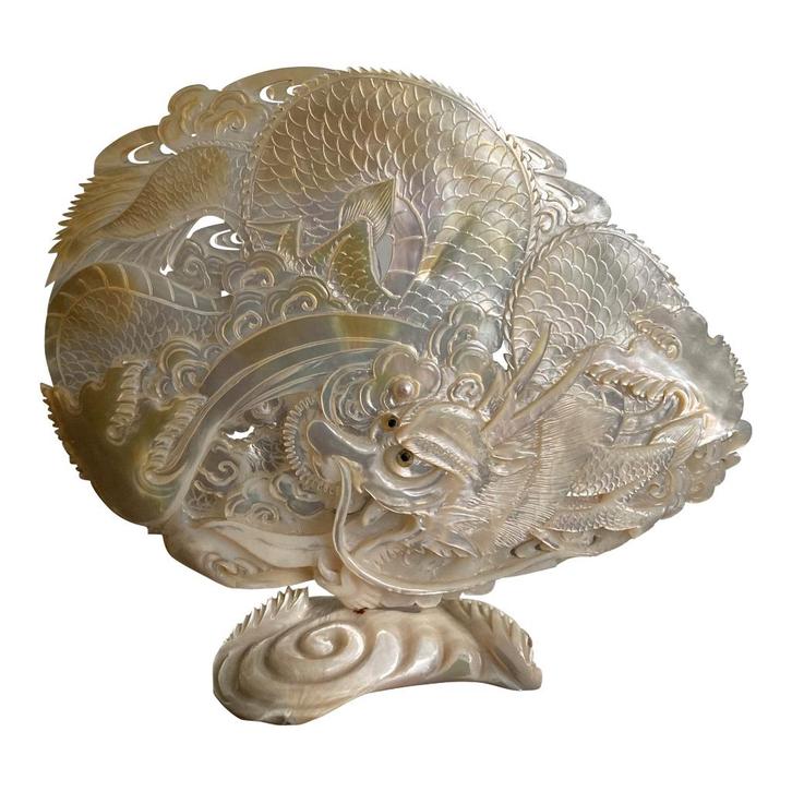 Chinees sierbord uit parelmoer, Antiek en Kunst, Kunst | Niet-Westerse kunst, Ophalen