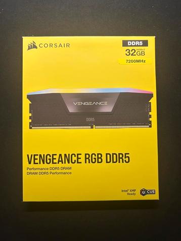 Corsair vengeance RGB 32GB DDR5 ram 7200mhz 34cl, Informatique & Logiciels, Mémoire RAM, Enlèvement ou Envoi, Comme neuf, DDR5