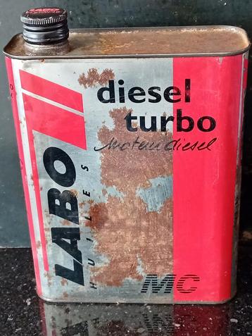 Bidon d'huile vintage LABO Turbo Diesel, Enlèvement ou Envoi, Comme neuf, Panneau publicitaire