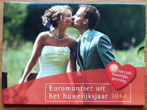 Nederlandse euro trouwset (8 st) BU 2014 + huwelijkspenning, Postzegels en Munten, Munten | Nederland, Setje, Euro's, Geboorte of Huwelijk