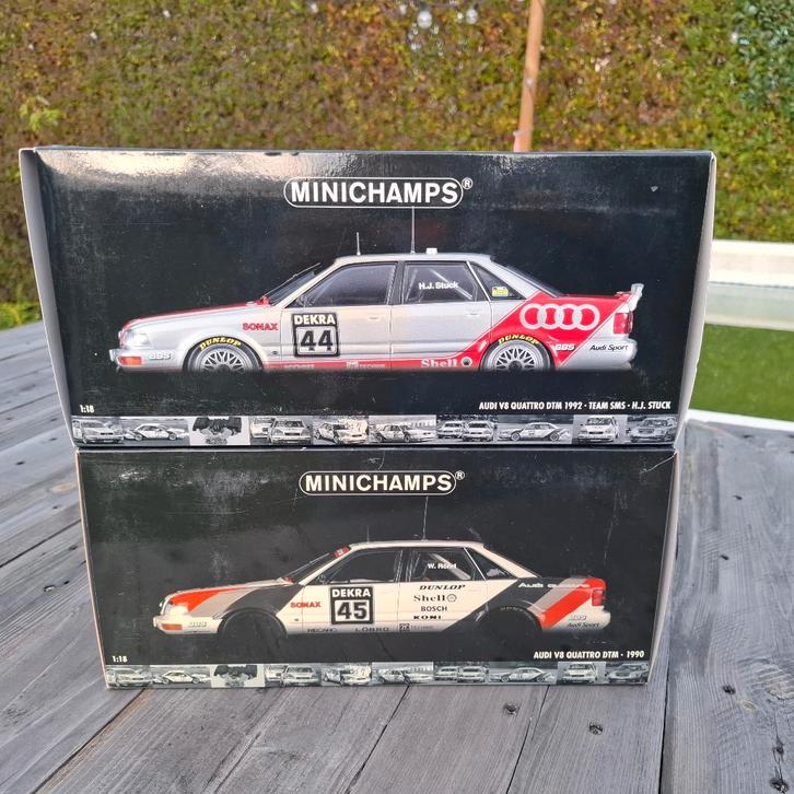 2 x 1/18 Minichamps Audi V8 Quattro DTM, Hobby en Vrije tijd, Modelauto's | 1:18, Nieuw, Auto, MiniChamps, Ophalen of Verzenden
