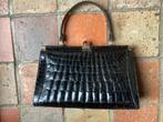 Croco lederen handtas + geldbeugel, Handtassen en Accessoires, Tassen | Damestassen, Ophalen, Zo goed als nieuw, Handtas