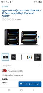 Nieuwe Apple Ipad Pro 2024 13 inch 512gb wifi 5g zwart, Computers en Software, Apple iPads, Apple iPad, Zwart, Nieuw, Ophalen of Verzenden