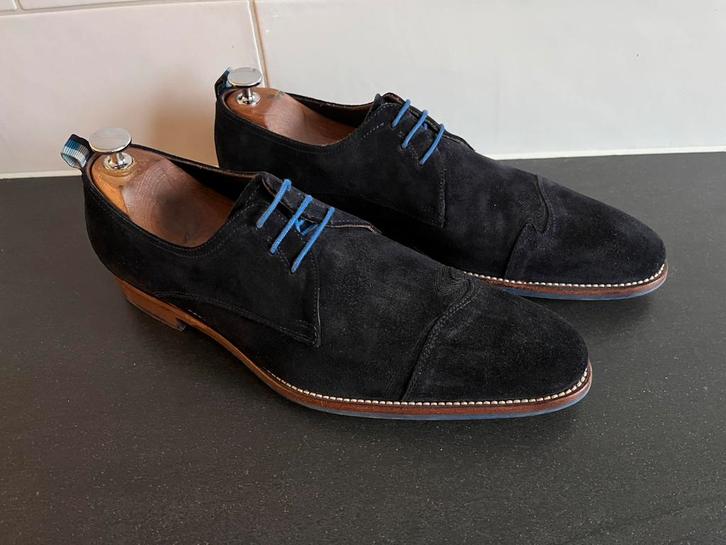 Floris van Bommel herenschoenen maat 8 / 42 als nieuw, Kleding | Heren, Schoenen, Zo goed als nieuw, Veterschoenen, Blauw, Ophalen of Verzenden