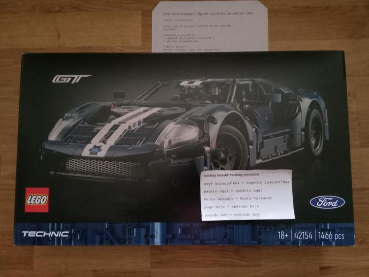 LEGO Technic 2022 Ford GT Auto Supercar - 42154 -, Kinderen en Baby's, Speelgoed | Duplo en Lego, Nieuw, Lego, Complete set, Ophalen of Verzenden