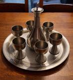 Royal Selangor pewter drinkset. karaf, 6 bekers en dienblad., Antiek en Kunst, Ophalen